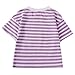 HUYISQ Toddler Boys Girls Short Sleeve Striped Cotton Crew Neck T-Shirt Unisex Kids Comfort Tees Tops Shirts Purple 3T