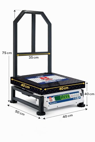 Image of Anchor Portable Bench Weighing Scale 200kg | Heavy Duty MS Platform Scale | Digital LED Display | Rechargeable Battery | Industrial & Kirana Shop Use | Bench Scale 200kg Capacity