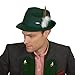 Essence of Europe Gifts E.H.G German Oktoberfest Green Felt Fedora Hat Bavarian Style with Feather Size Small | OktoberfestHaus