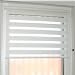 Produktbild INTERDECO Doppelrollos/Duo-Rollos/Zebra-Rollos Weiß BxH 114,5 x 150 cm ohne Bohren (Klemmfix-Rollo), Seitenzugrollo lichtdurchlässig/Blickdicht