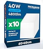 Confezione multi-pack conveniente per installazioni complete: 10 Pannelli LED quadrati da 40W perfetti per uffici, negozi o spazi commerciali. Flusso luminoso di 4800 lumen e fascio luminoso di 110°, con copertura opaca per una diffusione luminosa omogenea