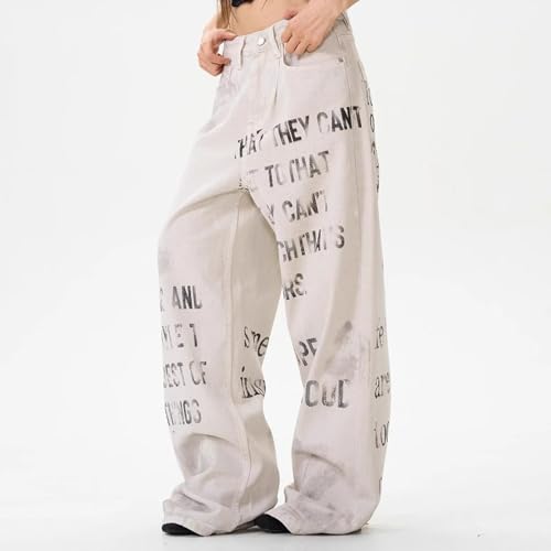 Baggy Jeans Men Vintage Y2k Wide Leg Denim Pants Relaxed Fit Graffiti Casual Open Bottom Streetwear for Skater Jeans3