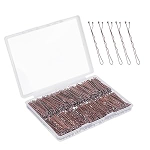 500 Pcs Bobby Pins Brown Hair, 2 Inch Secure Hold Brown Bobby Pins with Storage Box for All Hair Types, Crimped Hair Pins for Women, Girls, Kids
