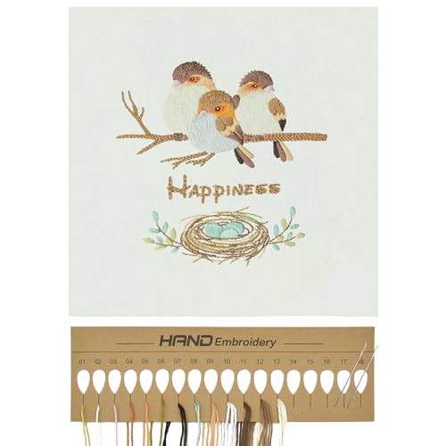 FZSECRIU Punto Croce Kit Da Ricamare, Kit Ricamo, Punto Croce Uccello, Kit Ricamo Stampato Per Adulti, Decorazione Artistica Da Parete Domestica, Kit Punto Croce Per Principianti Per Adulti E Bambini