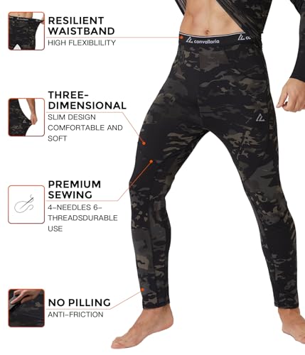 Image of CL convallaria Thermal Underwear Long Johns Set Mens Winter Gift Hunting Gear Sport Base Layer Bottom Top