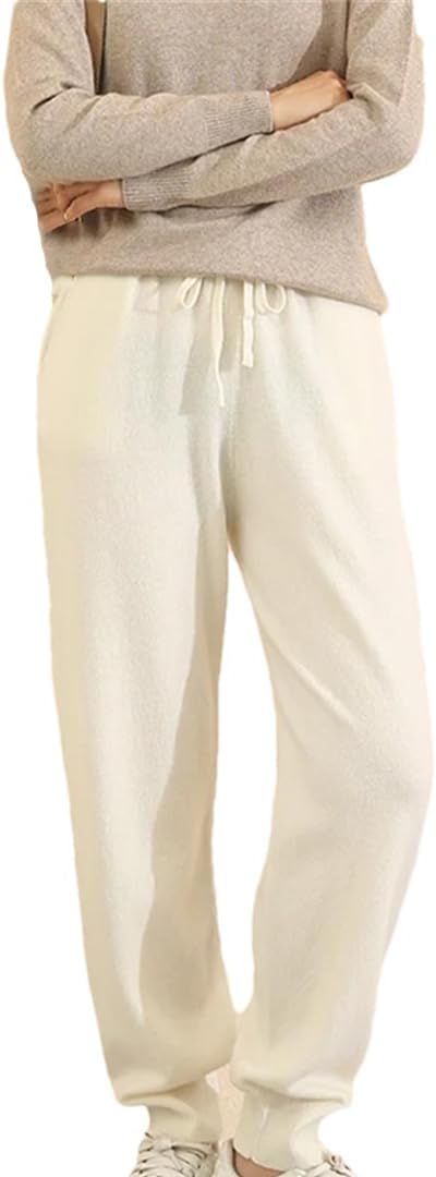 Mkjuuior Women's Cashmere Knitted Pencil Pants Winter Warm Trousers and Leggings