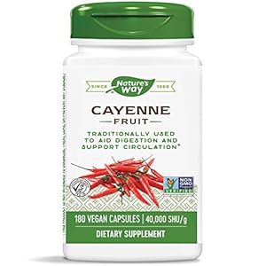 Nature’s Way Cayenne 40,000 SHU Potency, 180 Vegetarian Capsules