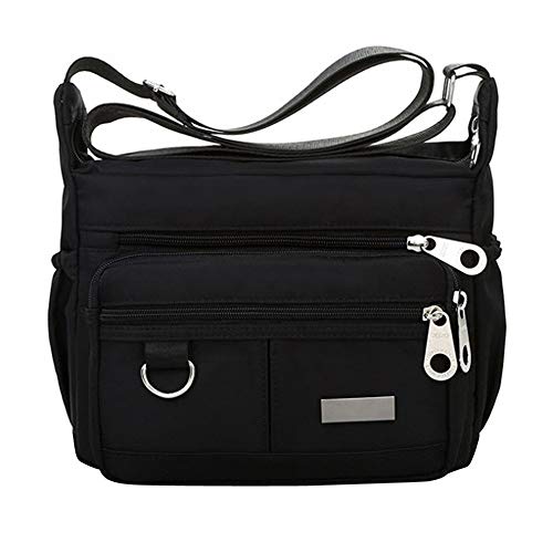 Beikoard_Bolsos de Hombro Bolsa de Mensajero Bolso de Impermeable Nylon Bolsa de Vintage Messenger Bag Hombres y Mujeres, Deportes, Trabajo, Casual, Viajes