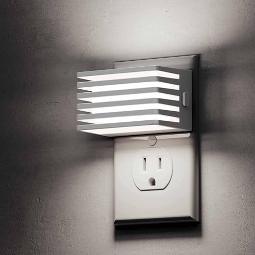Image of L LOHAS LED Night Lights Plug into Wall, 2 Pack Modern Night Light with Dusk to Dawn Sensor, Dimmable Plug in Night Light, Adjustable Brightness, 5000K White for Bedroom Bathroom Hallway