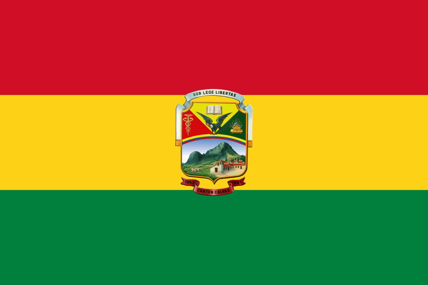 Drapeau Large Calvas écusson de Cariamanga pavoisement extérieur mât