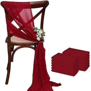 Juego de 5 elegantes bandas de gasa para sillas de 30 x 300 cm, color verde salvia, para bodas, cortinas verticales para sillas