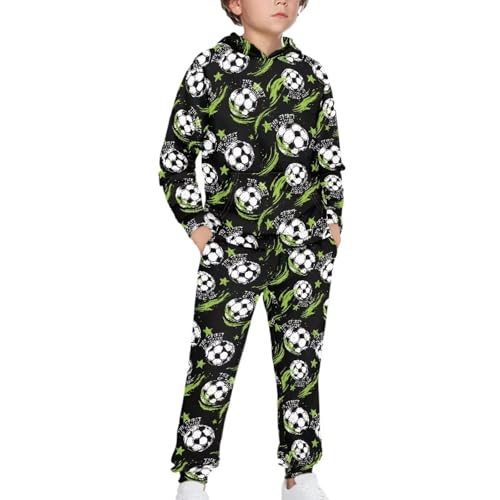 TOADDMOS Fashion Soccer Boys Sweatsuit 7-8 Comfortable Hoodies Sweatshirts and Sweatpants Kids Tracksuits with Kangaroo Pocket Soft Pullover Hoodie and Jogger Sweatpants