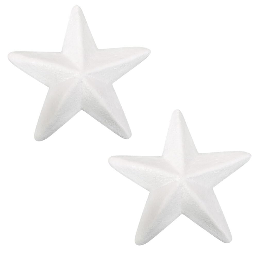 10 Pezzi Decorazioni Natalizie a Forma di Stella in Schiuma Bianco per Addobbi Casa e Albero di Natale, Alta Densità e Uso Sicuro, per Feste e Progetti Fai da Te