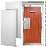 Blulu ステンレススチールメタルドア保護プッシュプレート ネジ付き つや消しドアキックプレート 内装外装用 傷防止アクセサリー(2個、16×8インチ)