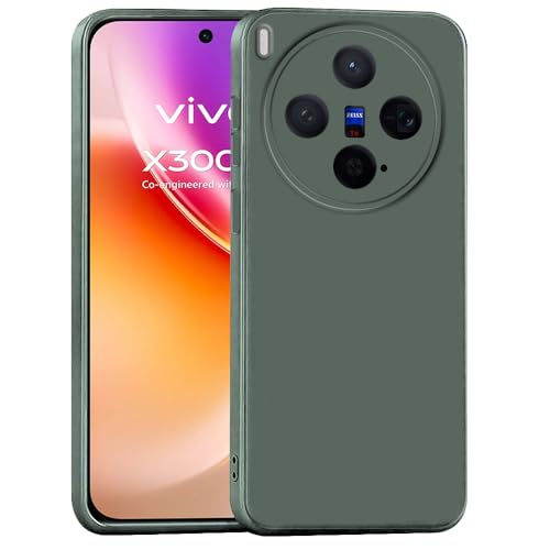 Image of Back Cover for Vivo X300 5G | Full Camera Protection | Premium Liquid Silicon Case | Flexible Bumper Case for Vivo X300 5G (Military Green)