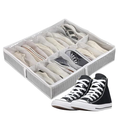 Caja de almacenamiento debajo de la cama, organizador de zapatos - Cómoda debajo de la cama para guardar zapatos, contenedor de zapatos plegable | Almacenamiento de zapatos debajo de la cama para 6