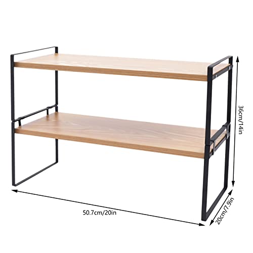 Small Bookshelf 2 Tier Desk Shelf Organizer Rack Desktop Bookshelf Industrial Wood Display Shelf Bookcase Storage Shelves Metal Book Shelf For Living Room, Bedroom Office Desk Dorm Desktop Organizer #TOP2