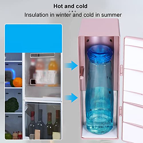 Mini Refrigerator, USB Portable Heat Cold Dual Use Cosmetic Fridge Desk Mini Fridge For Home Bedroom Outdoor Food Beverage(Rose Gold) – Image 5