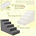 Niubya Dog Stairs for Small Dog and Cats,23”H Non-Slip Bottom Pet Steps for High Beds and Couch,Extra Wide High-Density Foam Pet Stairs Grey,5 Steps