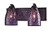 VANITY COLLECTION ELEGANT BATH LIGHTING 2-LIGHT PURPLE CRACKLED GLASS and BACKPL