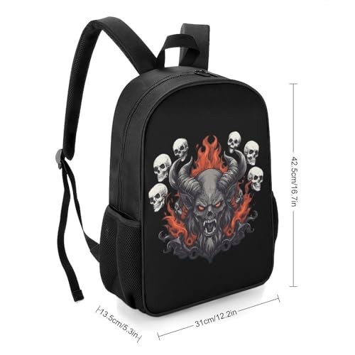 Baphomet Satanic Goat Head Devil Skull Travel Backpack Casual Daypack Shoulder Bag with Adjustable Shoulder Straps for Hiking2