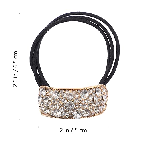 Lurrose Rhinestone Hair Cuff Ponytail Holder Elastic Hair Band Tie Sparkly Diamante Accessory for Women Girls Stylish Punk Styling - Image 4