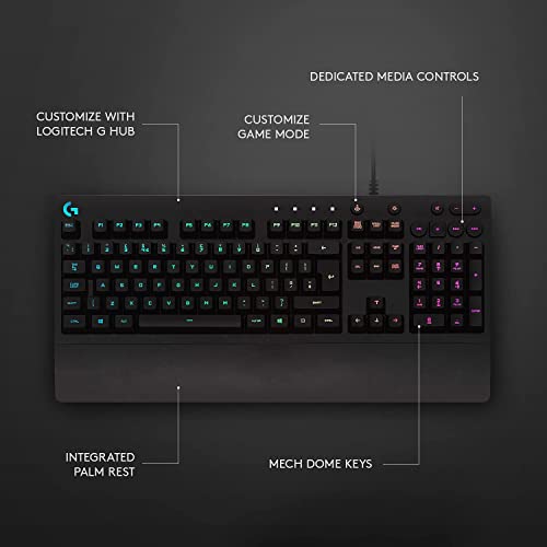 Logitech Prodigy G213 Wired Membrane Gaming Keyboard With Rgb Backlighting Black #TOP4