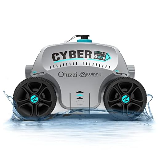 (2023 New) Ofuzzi Cyber Cordless Robotic Pool Cleaner, Max.120 Mins Runtime, Self-Parking, Automatic Pool Vacuum for All Above/Half Above Ground Pools Up to 1076ft² of Flat Bottom (Grey)