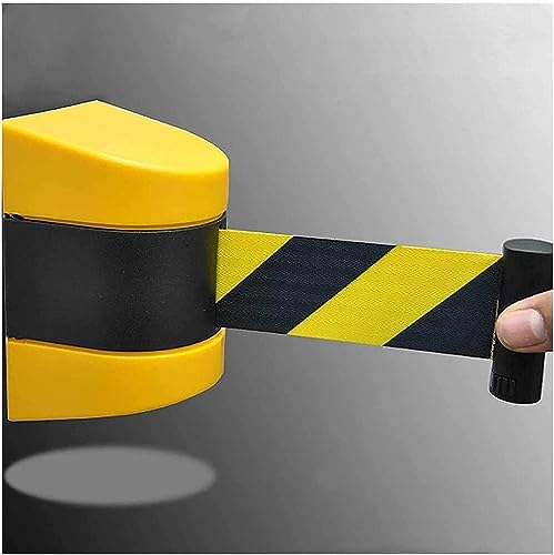 TIST Cinta retráctil montada en la Pared Fija de 10 m, Barrera retráctil magnética con Caja de ABS, función de Bloqueo automático retráctil