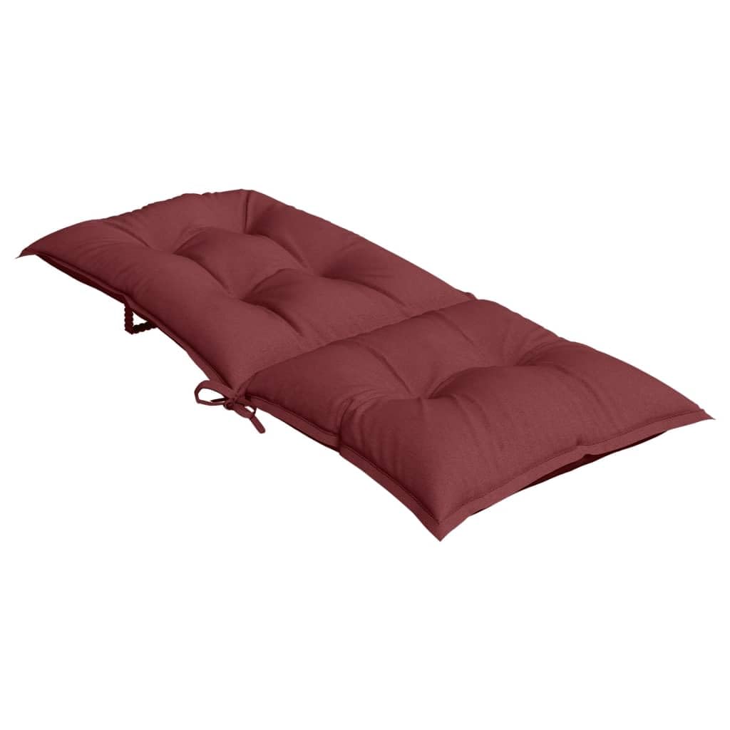 6 cuscini per sedia con schienale alto, 120 x 50 x 7 cm, in tessuto, con elastico antiscivolo e cordoncini, per sedie da giardino, sala da pranzo, ufficio, interni ed esterni, ergonomici