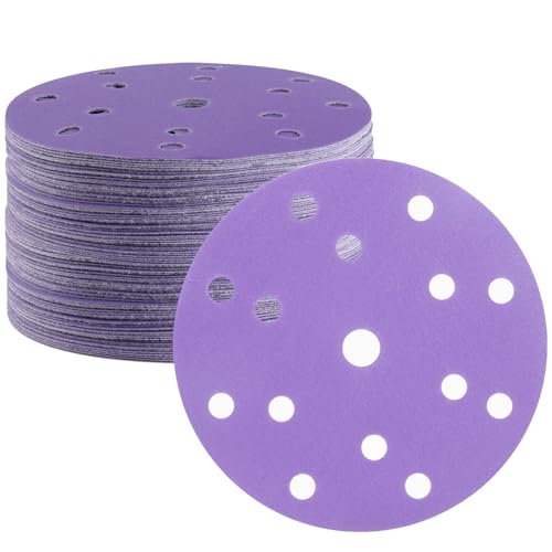 Image of FASTPLUS Purple Ceramic Film 150mm Sanding Discs 15 Hole 1200 Grit