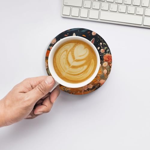 Dessous de verre en céramique lapin avec support tapis absorbant pour tasse - 8