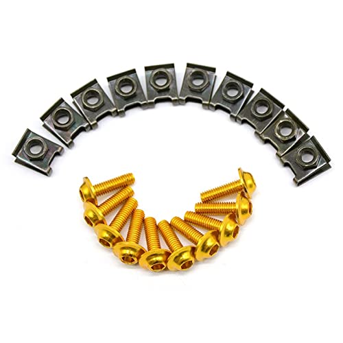 �I�[�g�o�C���i 6 �~�����[�g�� CNC �o�C�N�ԑ̍�ƃt�F�A�����O�{���g�˂� �ɓK�����郄�}�n Fz8 Fz6 Fz6n Fz6s �t�F�C�U�[ MT07 MT09 MT10 YZF600R YZF R1 R6 R25 R15(Gold)