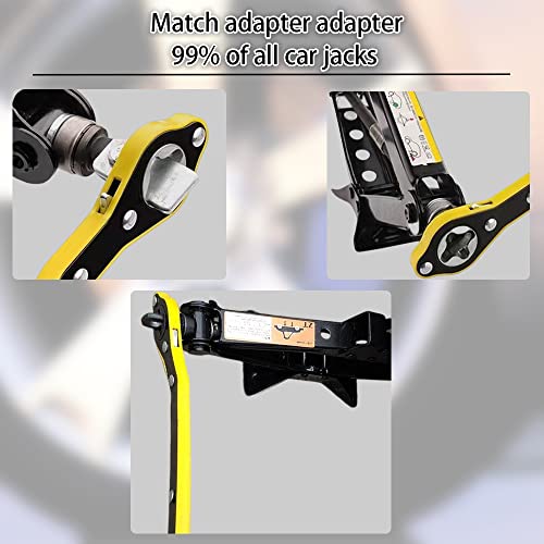 Auto Labor-Saving Jack Ratchet Wrench With Long Handle, Car Jack And Lug Wrench, Handle Scissor Jack, Tire Wheel Lug Wrench Lift Speed Handle Tool For Motorcycle, Car, Suv #TOP6