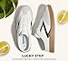 LUCKY STEP Women’s Slip On Mules Sneakers Fashion Backless Walking Shoes Non Slip Retro Casual Open Back Shoe(9 M US White/Black)