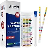 20 in 1 Drinking Water Testing Kit 125 Strips Home Test for Tap Water Quality, Detects Lead pH Hardness Chlorine Iron Fluoride and More, Tester for Drink Water, Pool, Aquarium, Hot Tub by Alevial