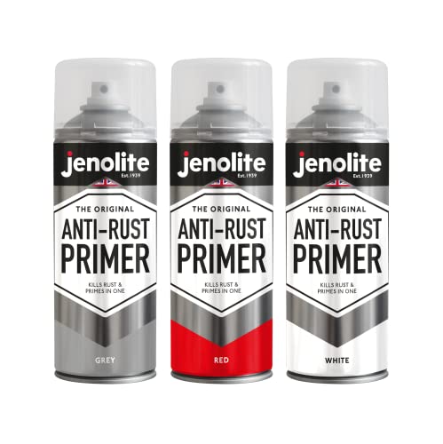 Jenolite Anti-Rust Primer Aerosol | Red | High Performance Protection Metal Primer | Protectss Against Rust & Corrosion | 13.5Fl Oz (400Ml) #TOP1
