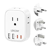 LENCENT Type C and Type D G Universal Travel Adapter Kit, International Power Plug Adapter for Europe UK Maldives Italy Ireland Scotland Dubai Singapore India Sri Lanka Tanzania Zanzibar Kuwait Nepal