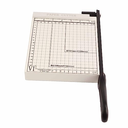 Aramox Paper Cutter Accurate Clean Cutting A5 Trimmer with Arc Handle for School Office, Manual Desktop Paper Cutting Tool (Steel)