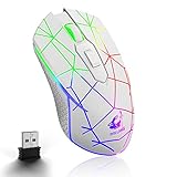 【Conexión inalámbrica】 Este mouse de juego adopta la tecnología de conexión inalámbrica de 2.4GHz, se puede conectar fácilmente conectando el receptor USB que colocan en la ranura inferior del mouse en el puerto USB de su computadora, Plug & Play, sin necesidad de instalar software adicional. Nota: La distancia de conexión no puede más de 10 metros.