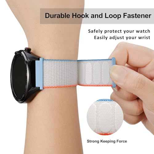 Image of WOCCI Adjustable Nylon Sport Watch Bands with Hook and Loop Fastener, Quick Release Watch Straps for Men and Women, Band Width 18mm 20mm 22mm
