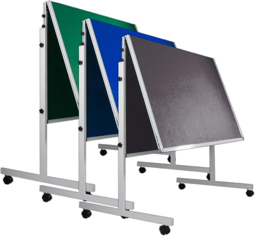 Preisvergleich Produktbild KARAT Filz Moderationstafel Metaplanwand mit feststellbaren Rollen / Filztafel Pinnwand / Moderationswand Doppelseitig nutzbar / Stabiler Metallrahmen (150 x 120 cm, Grau, Klappbar)