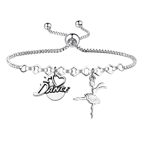 Image of FUSTMW Dance Bracelet Dancer Gifts Ballerina Jewelry Dance Team Inspiration Gifts Dancer Lovers Gifts for Dancers Friends (Dance Bracelet)