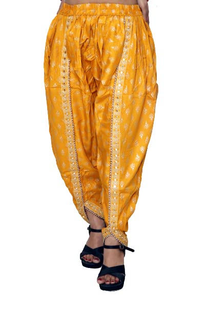 disolve Loose fit Harem Pants for Women White Golden Moti Size (28 Till 34) (Printed Dhoti Mustard)-picture-22