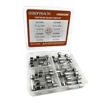 GOBOFWEALTH 5x20mm 0.2x0.78 inches 125V 1A 3A 5A 8A Ampere 4 Models 40PCS Packaged in Transparent Plastic Box, Suitable for Christmas Lights Quick Burning Glass mini Fuse Combination kit