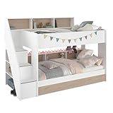 Miroytengo Litera Juvenil con Cajón Inferior Fantasy Color Roble Jackson y Blanco 90x200 cm