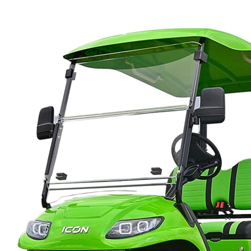 ICON EV Golf Cart Clear Folding Windshield - 2 Piece