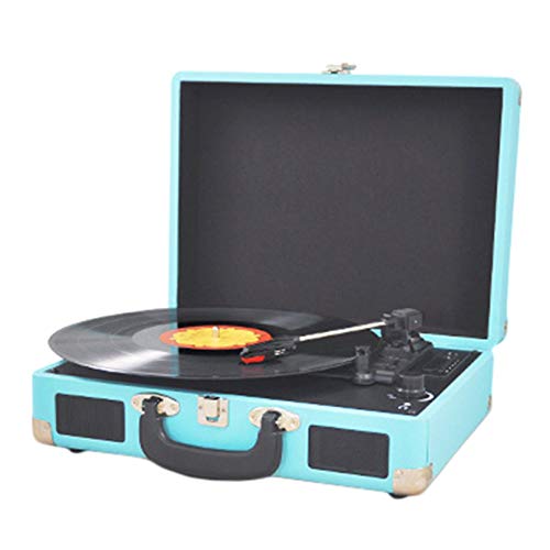 Vinyl Plattenspieler, Retro-Plattenspieler mit DREI Geschwindigkeiten, eingebaute Stereolautsprecher, Unterstützung für Bluetooth, USB, AUX,