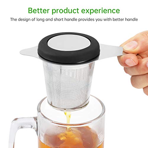 Tea Infuser Basket Stainless Steel Tea Strainer Tea Filter With Small Strainer And Lid Tea Diffuser For Loose Leaf Tea Superior Brewing Experience (One pack silver) - Image 5