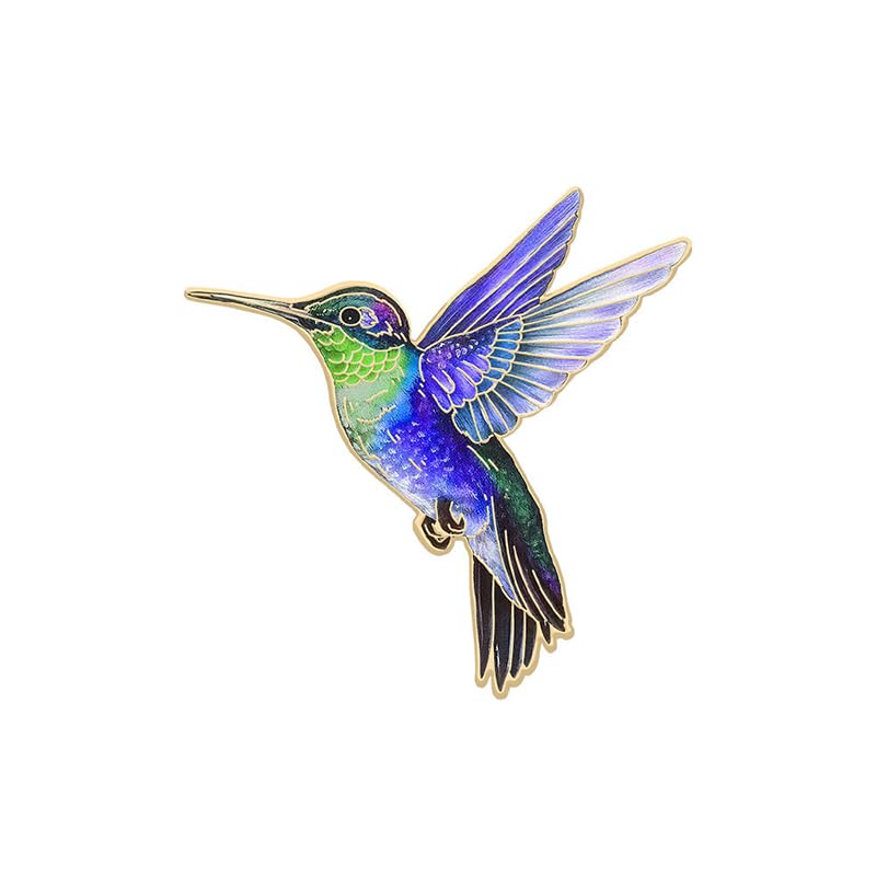 1 broche de beija-flor colorido de 3,3 cm para mulheres e meninas broche de moda bonito em forma de pássaro para roupas, bolsas, mochilas, chapéu, decoração, 3.3CM, Zinco, Sem Pedras Preciosas